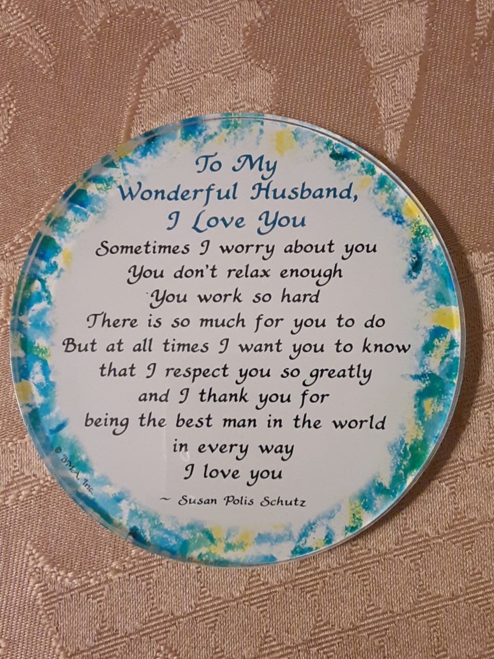 To My Wonderful Husband, I Love You Poem Magnetic Plaque